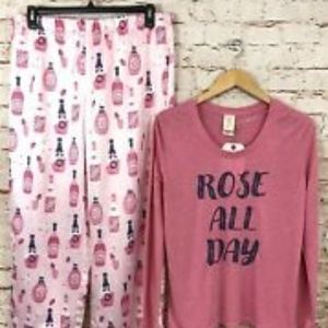 NWT Munki Munki PJ's Womens SM Wine Pants & Shirt